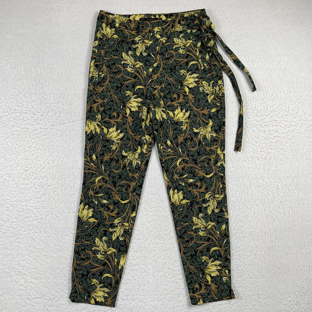 Zara Pants Womens XS Multicolor Tropical Floral Resort Wear Pool Beachy Casual